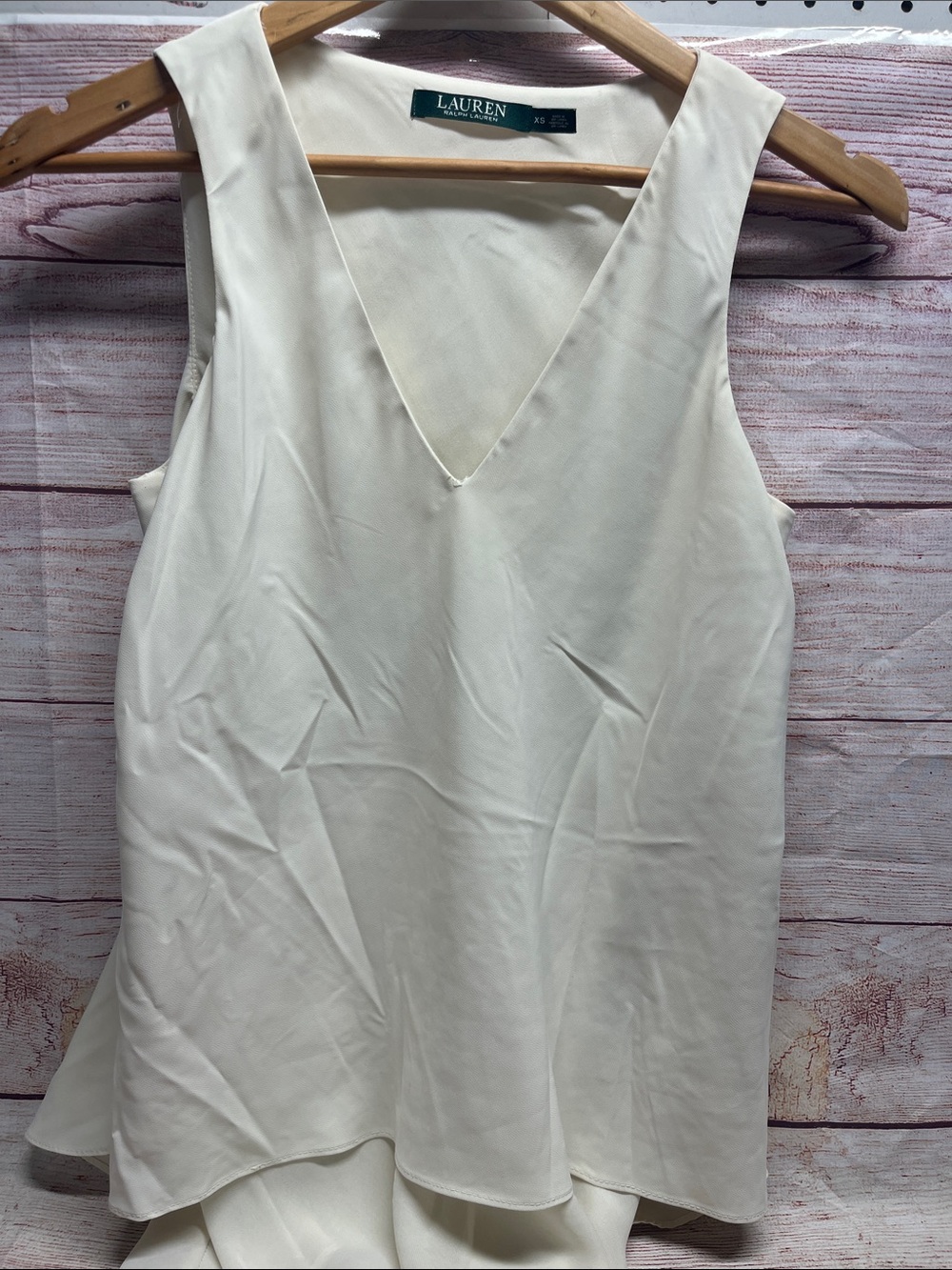 Lauren Ralph Lauren Ivory V-Neck Sleeveless Top
